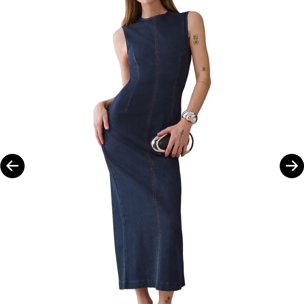 Reformation Kendi Denim Midi Dress size 6 BNWT